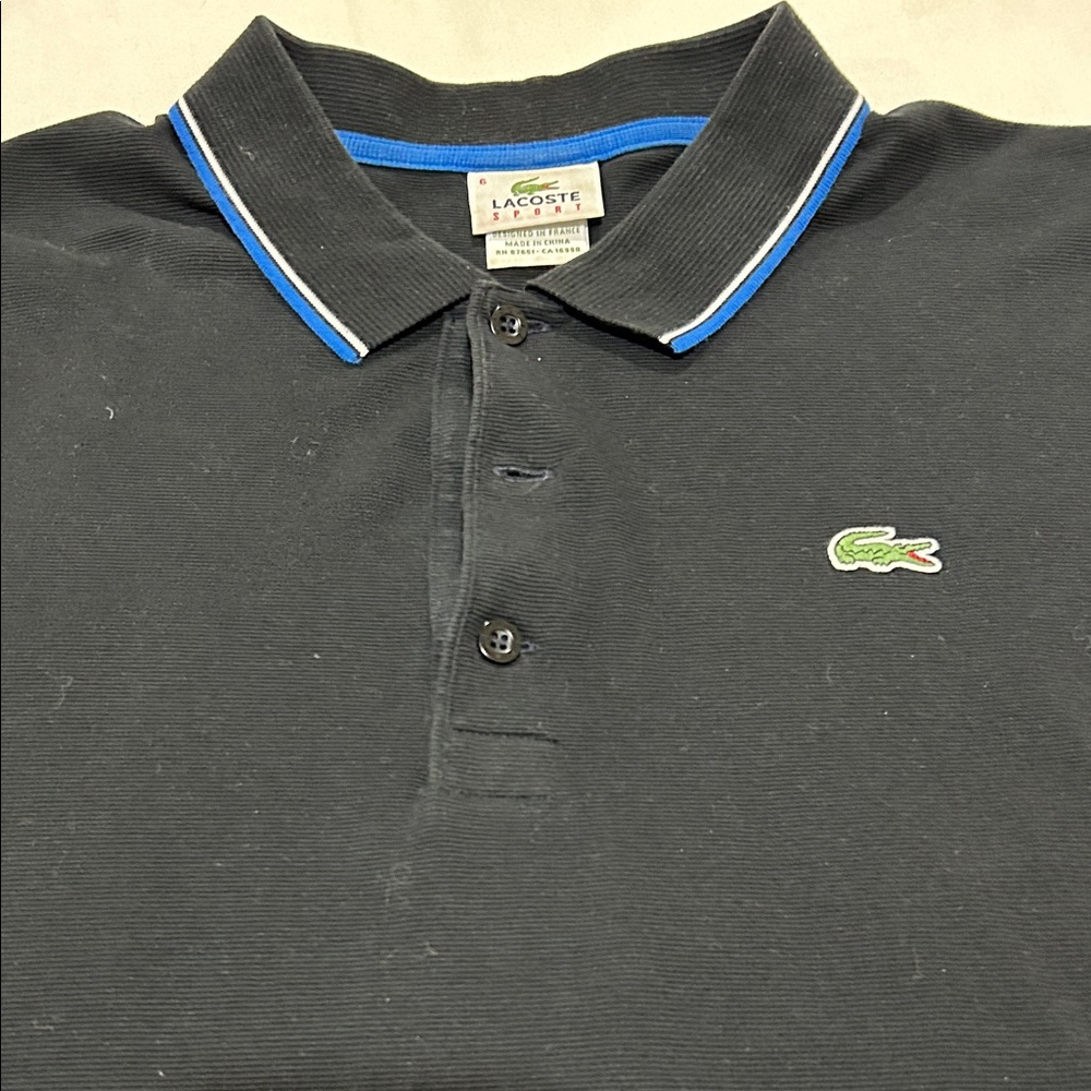 Lacoste Polo with Blue and White Trim